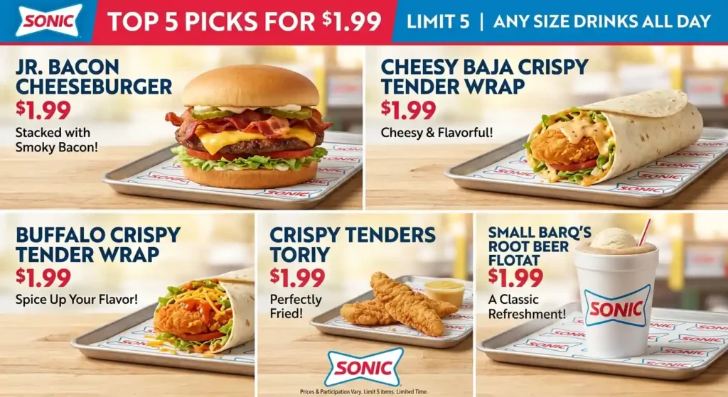 Sonic $1.99 Menu