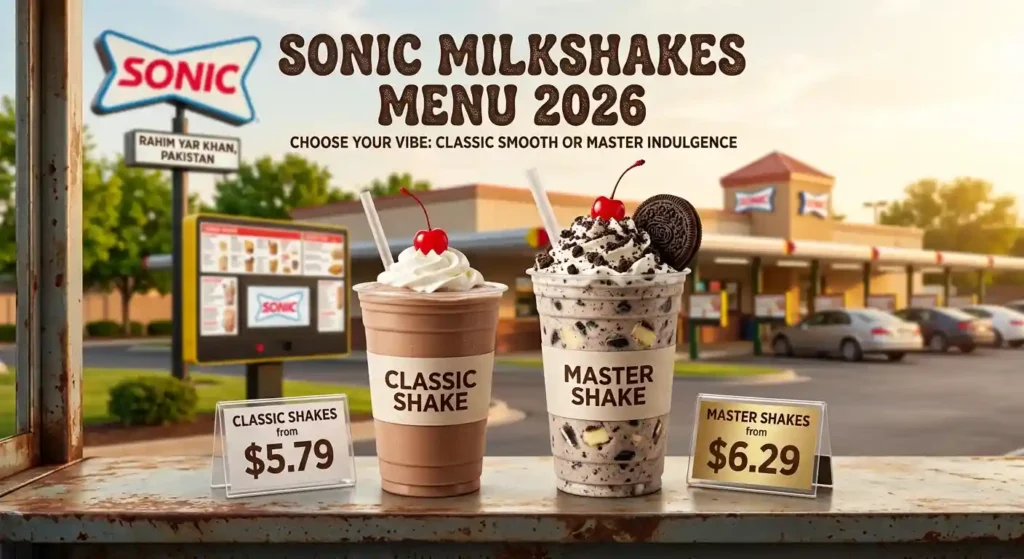 Sonic Milkshakes Menu